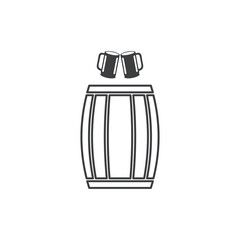 Vector set of barrels in vintage style. Collection barrels on a white background stock vector.
