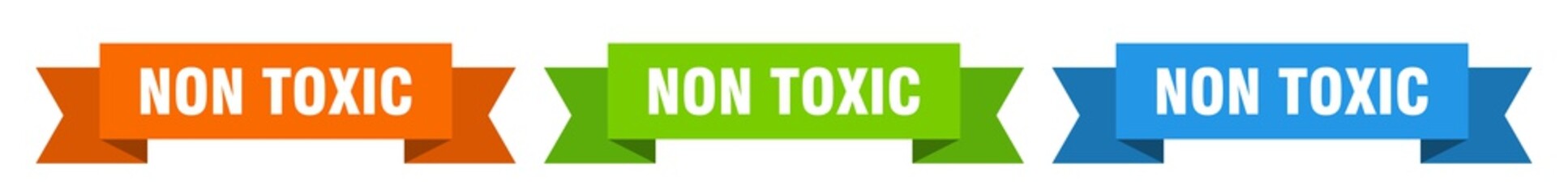 non toxic ribbon. non toxic isolated paper sign. banner