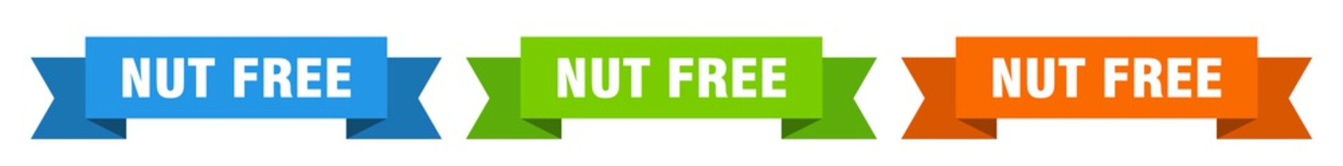 nut free ribbon. nut free isolated paper sign. banner