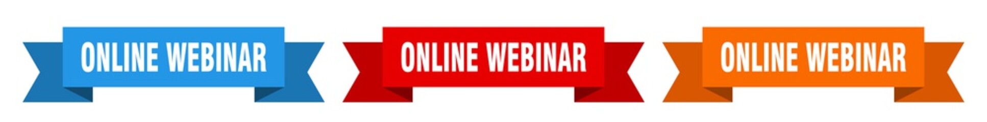 online webinar ribbon. online webinar isolated paper sign. banner