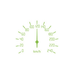 Speedometer or tachometer with arrow. Infographic gauge element. Template for download design. vector illustration in flat style.