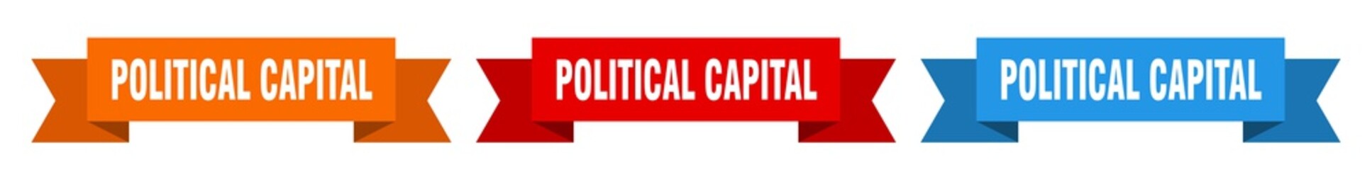political capital ribbon. political capital isolated paper sign. banner