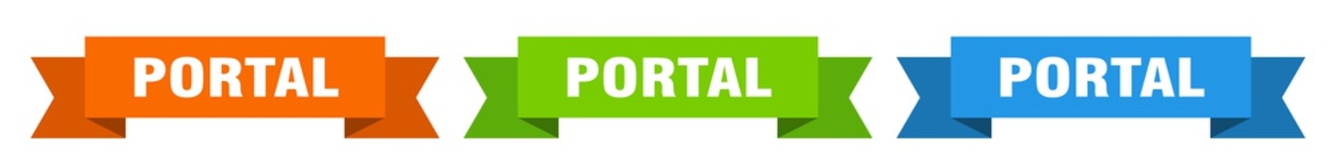 portal ribbon. portal isolated paper sign. banner