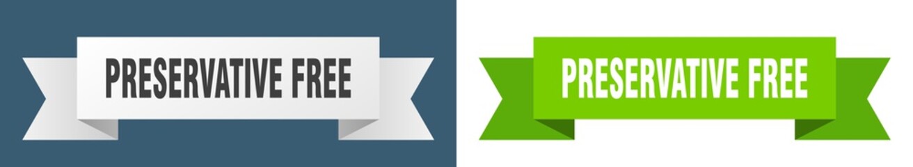 preservative free ribbon. preservative free isolated paper sign. banner