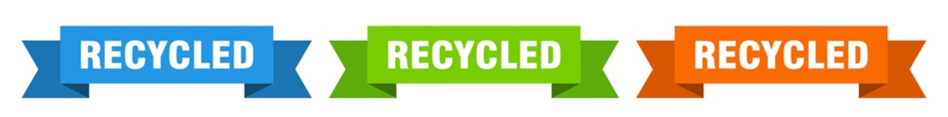 recycled ribbon. recycled isolated paper sign. banner