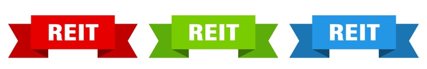 reit ribbon. reit isolated paper sign. banner
