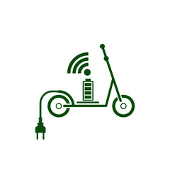 Wifi electric scooter icon isolated on white background