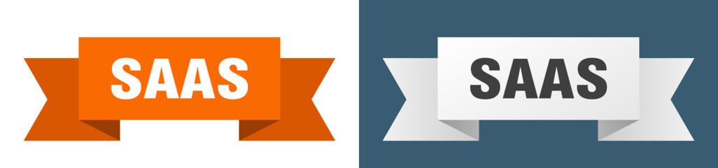 saas ribbon. saas isolated paper sign. banner