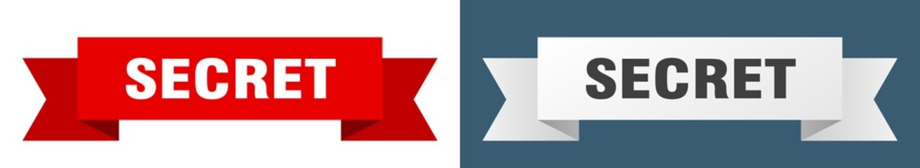 secret ribbon. secret isolated paper sign. banner