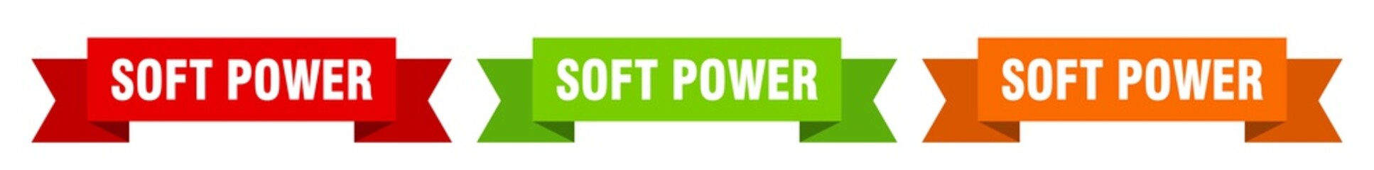 soft power ribbon. soft power isolated paper sign. banner