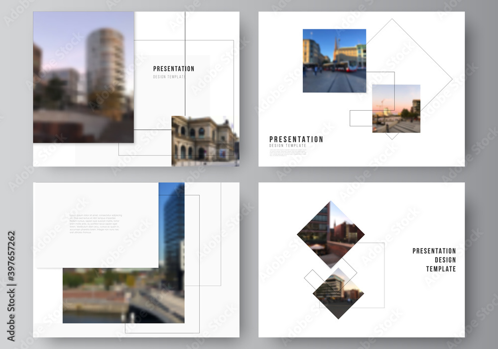 Poster vector layout of the presentation slides design business templates, multipurpose template with geome