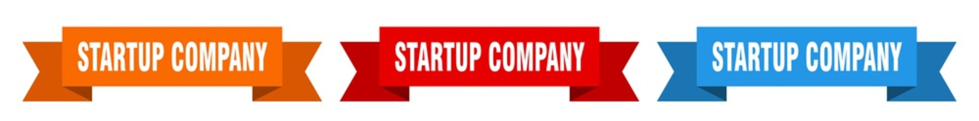 startup company ribbon. startup company isolated paper sign. banner