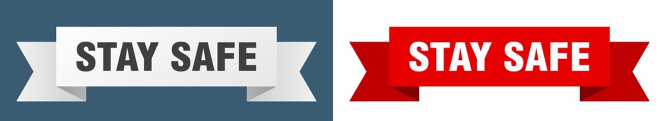 stay safe ribbon. stay safe isolated paper sign. banner