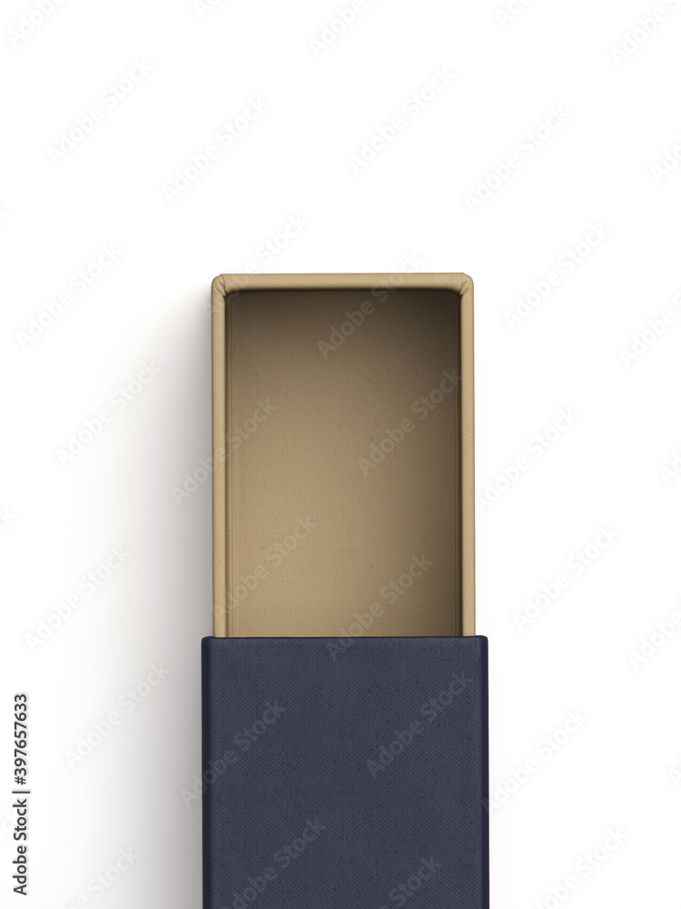 Poster mock-up template for cosmetic branding identity. blank open sliding paper box on white background. 3