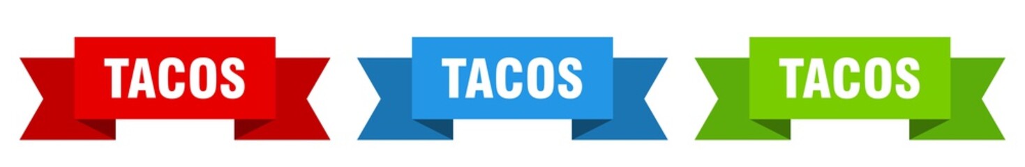 tacos ribbon. tacos isolated paper sign. banner