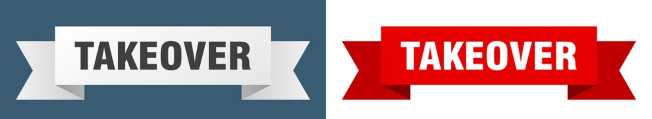 takeover ribbon. takeover isolated paper sign. banner