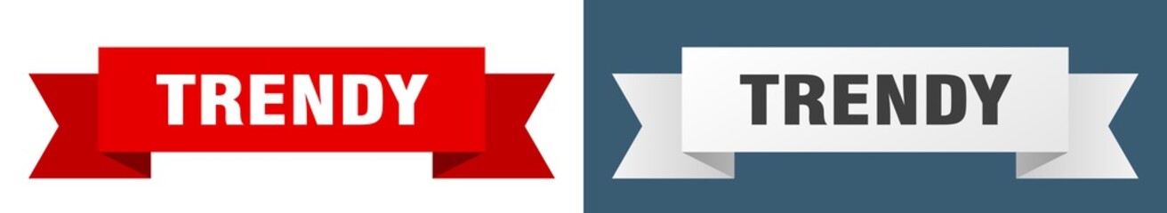 trendy ribbon. trendy isolated paper sign. banner