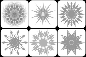 unusual set of Christmas snowflakes-color vector