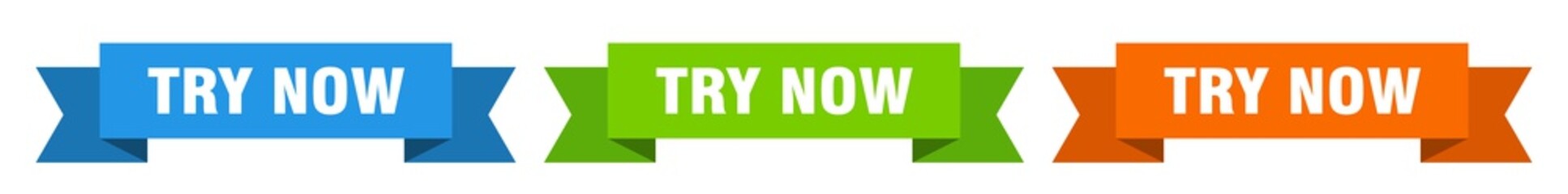 try now ribbon. try now isolated paper sign. banner