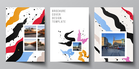 Vector layout of A4 cover mockups design templates for brochure, flyer layout, booklet, cover design, book design, brochure cover, creative agency, corporate, business, portfolio, pitch deck, startup.