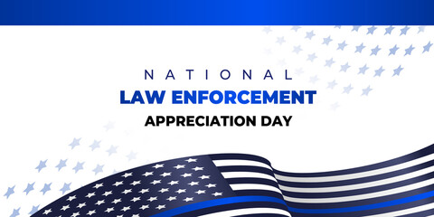 National Law Enforcement Appreciation Day. Vector banner, poster, card for social media with the text National Law Enforcement Appreciation Day. January, 9.