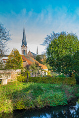 Old white broken windmill of Culemborg, in Gelderland in Netherlands.