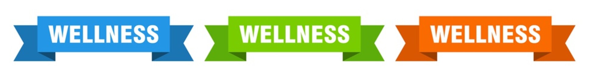 wellness ribbon. wellness isolated paper sign. banner