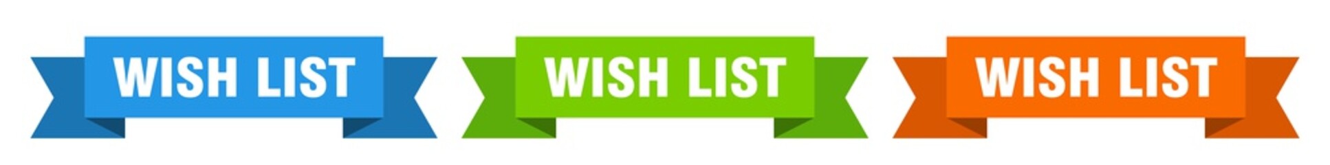 wish list ribbon. wish list isolated paper sign. banner