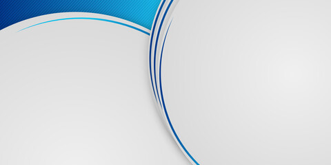 Obraz premium Blue white abstract modern business corporate background with circle line and text space