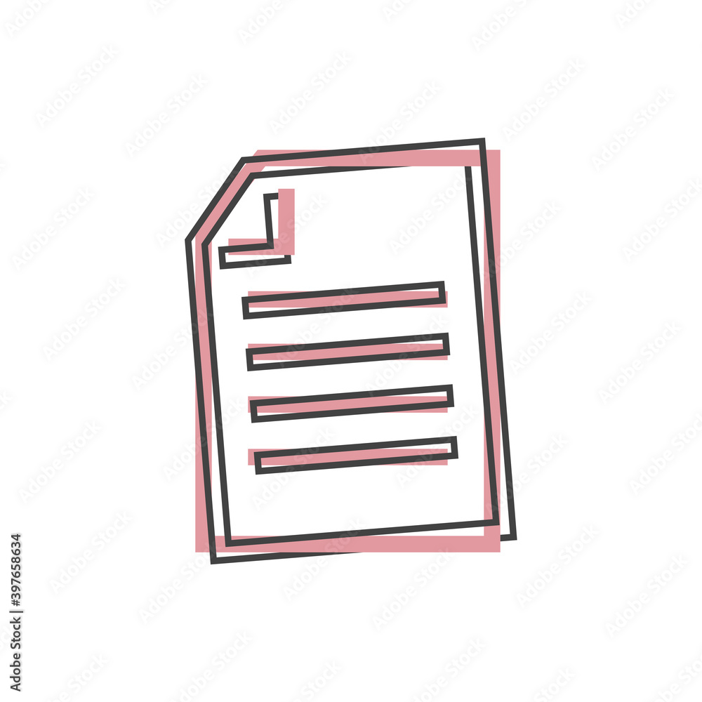 Poster vector document icon. document verification symbol on cartoon style on white isolated background.