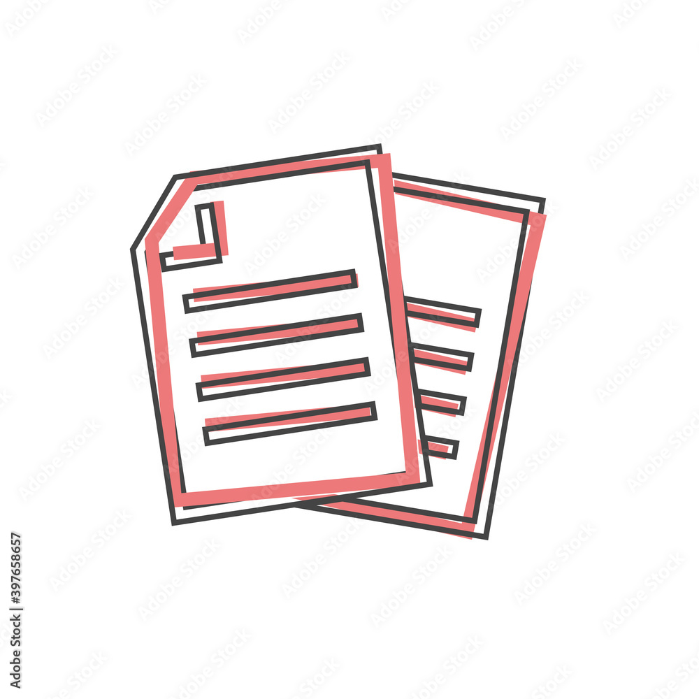 Aufkleber vector document icon. document verification symbol on cartoon style on white isolated background.