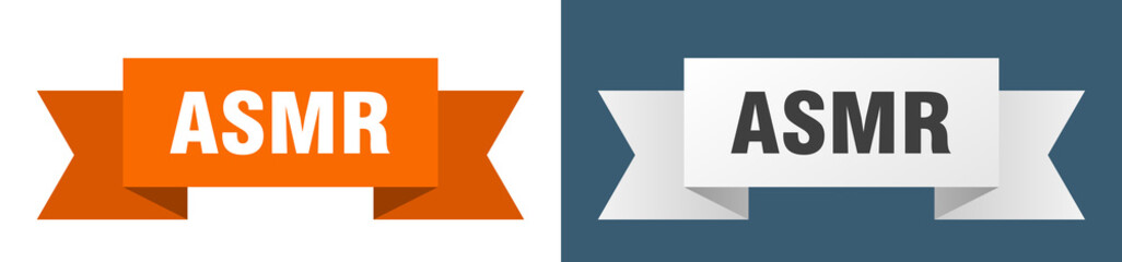 asmr ribbon. asmr isolated paper sign. banner