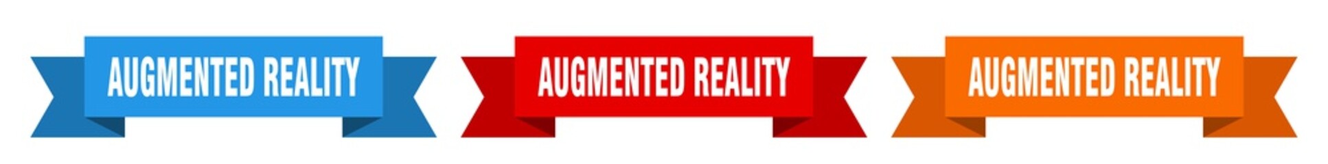 augmented reality ribbon. augmented reality isolated paper sign. banner