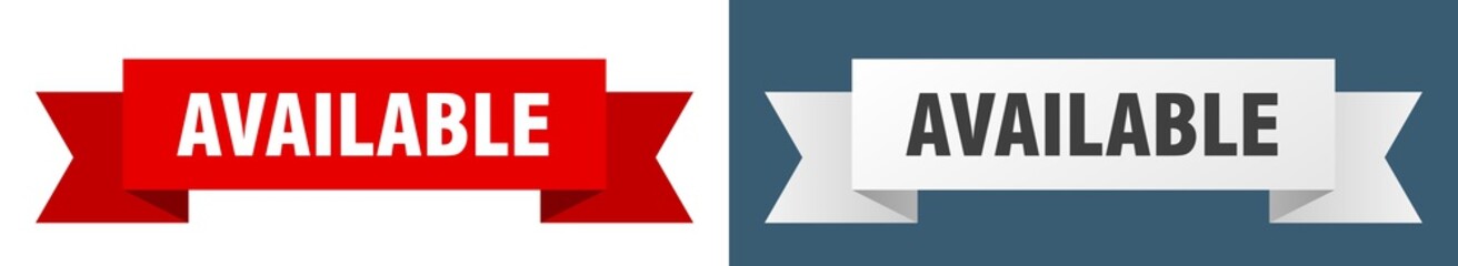 available ribbon. available isolated paper sign. banner