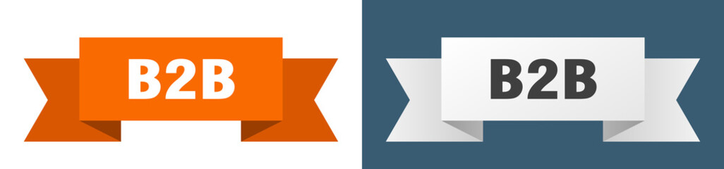 b2b ribbon. b2b isolated paper sign. banner