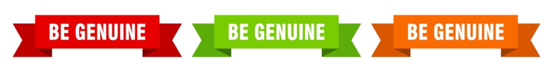 be genuine ribbon. be genuine isolated paper sign. banner