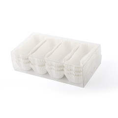 White eclairs paper forms isolated over white background