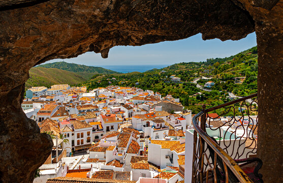 Overview of the small town of Ojen in Malaga province, Spain