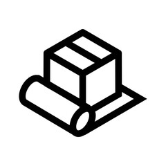 Outline icon. Gift wrapping emblem. Vector illustration