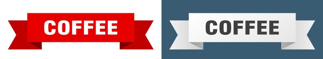 coffee ribbon. coffee isolated paper sign. banner