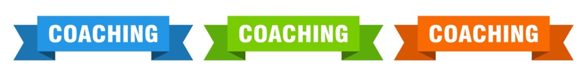 coaching ribbon. coaching isolated paper sign. banner