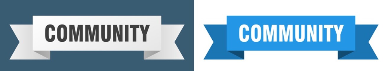 community ribbon. community isolated paper sign. banner