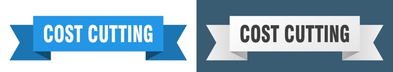 cost cutting ribbon. cost cutting isolated paper sign. banner