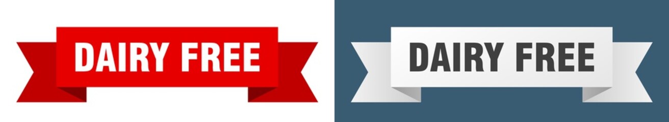 dairy free ribbon. dairy free isolated paper sign. banner