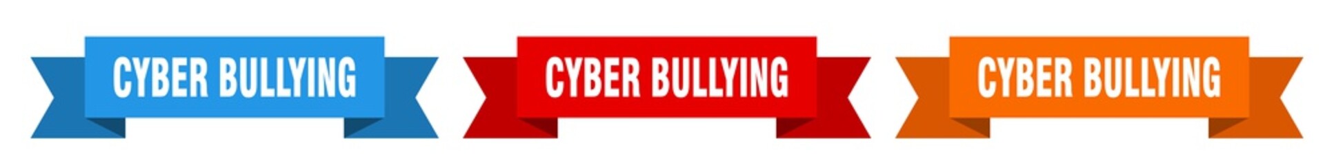 cyber bullying ribbon. cyber bullying isolated paper sign. banner