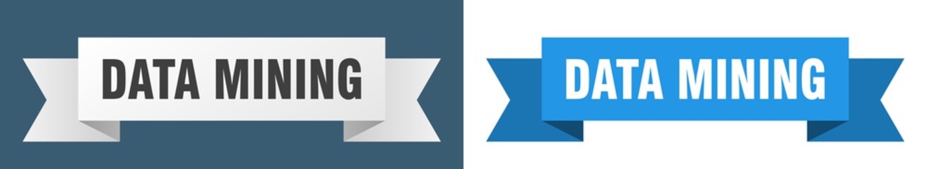 data mining ribbon. data mining isolated paper sign. banner