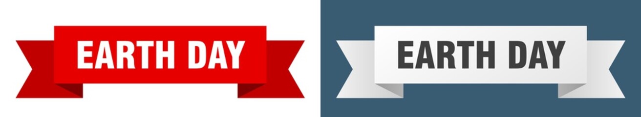 earth day ribbon. earth day isolated paper sign. banner