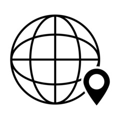 Globe icon flat style - web symbol icon editable vector illustration isolated