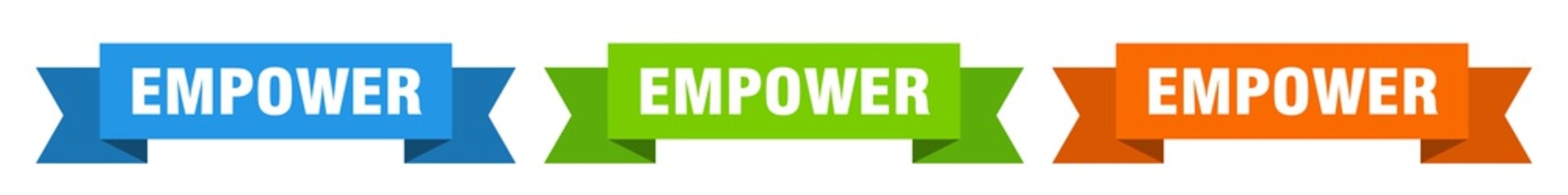 empower ribbon. empower isolated paper sign. banner