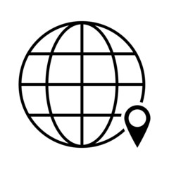 Globe icon flat style - web symbol icon editable vector illustration isolated